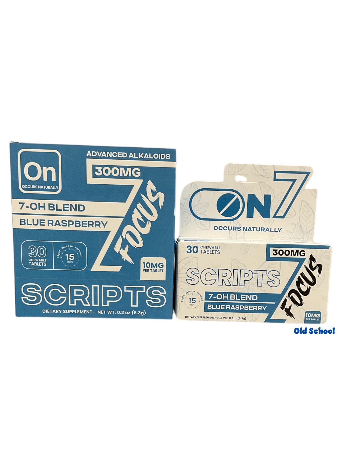 On7 SCRIPTS 300mg Focus Blue Raspberry 30 10mg chewable tablets