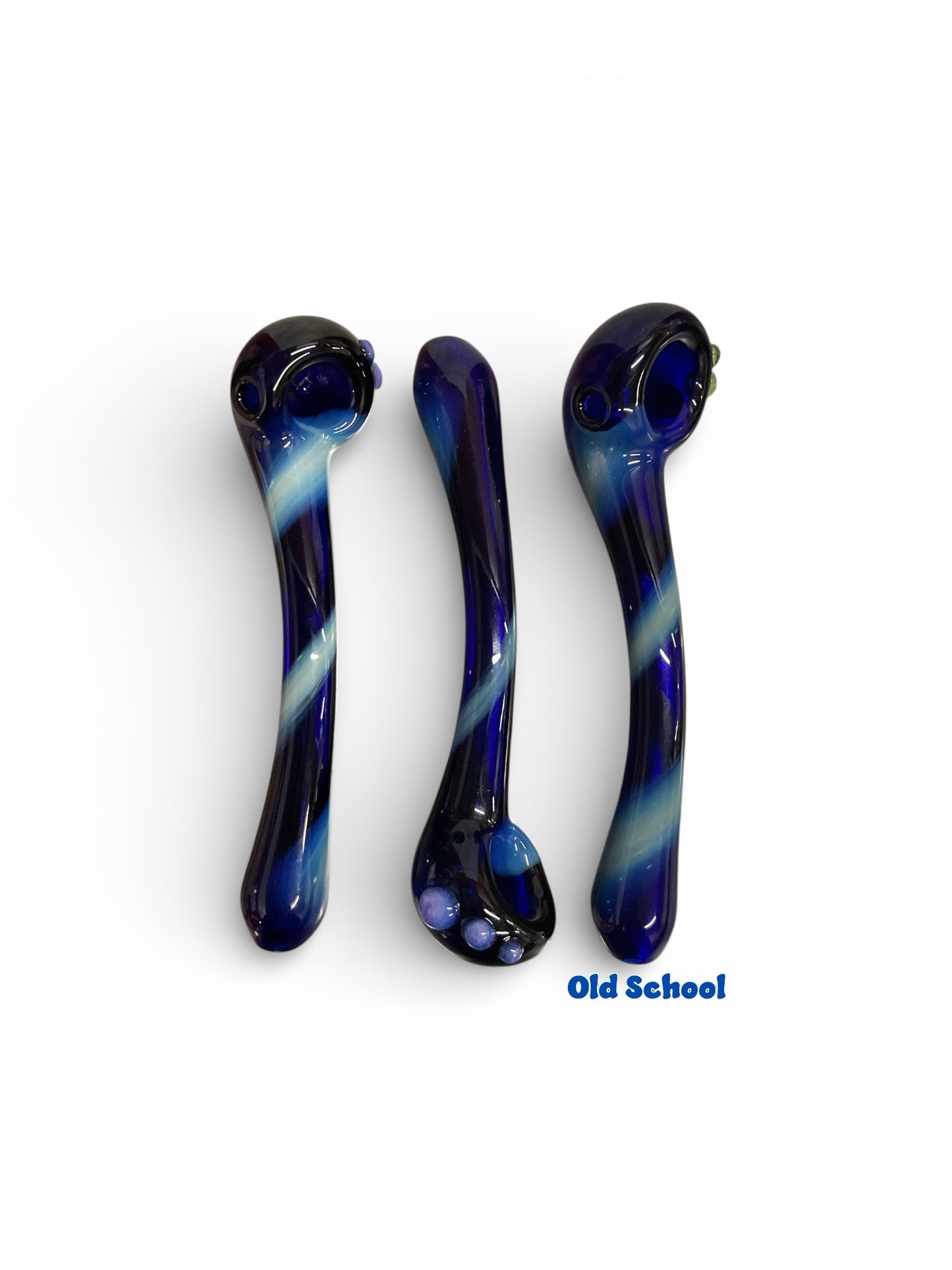 HB 6.5” Colbalt & Slime Sherlockish hand pipe