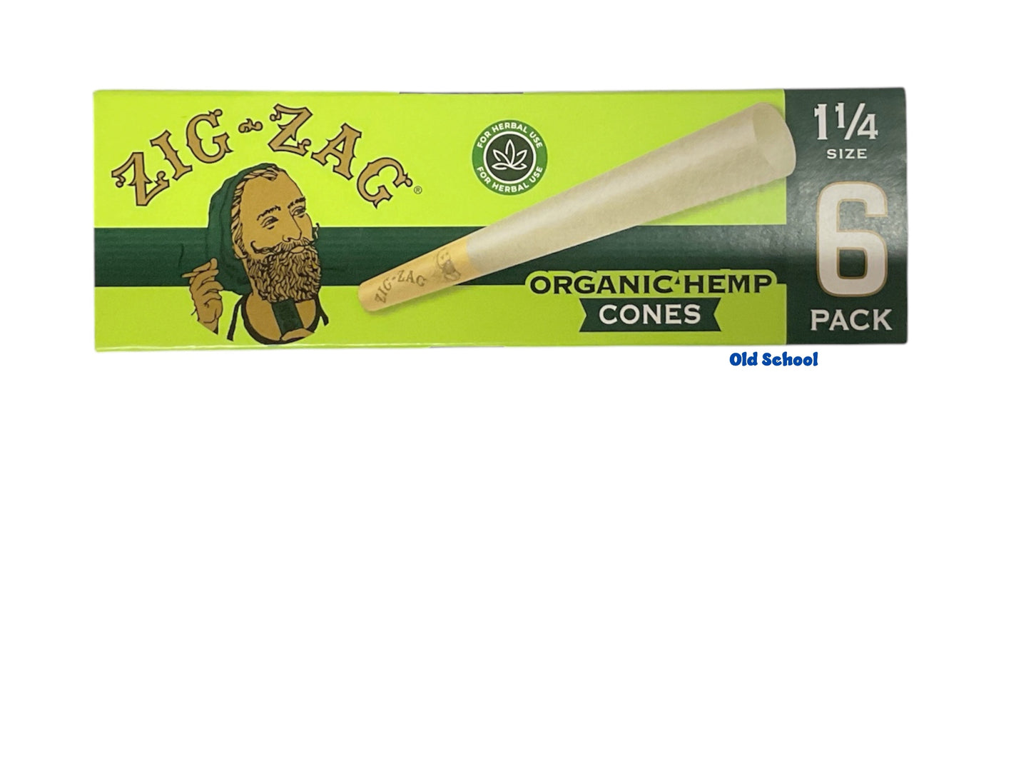 Zig-Zag 1 1/4” Organic Hemp Cone 6pk