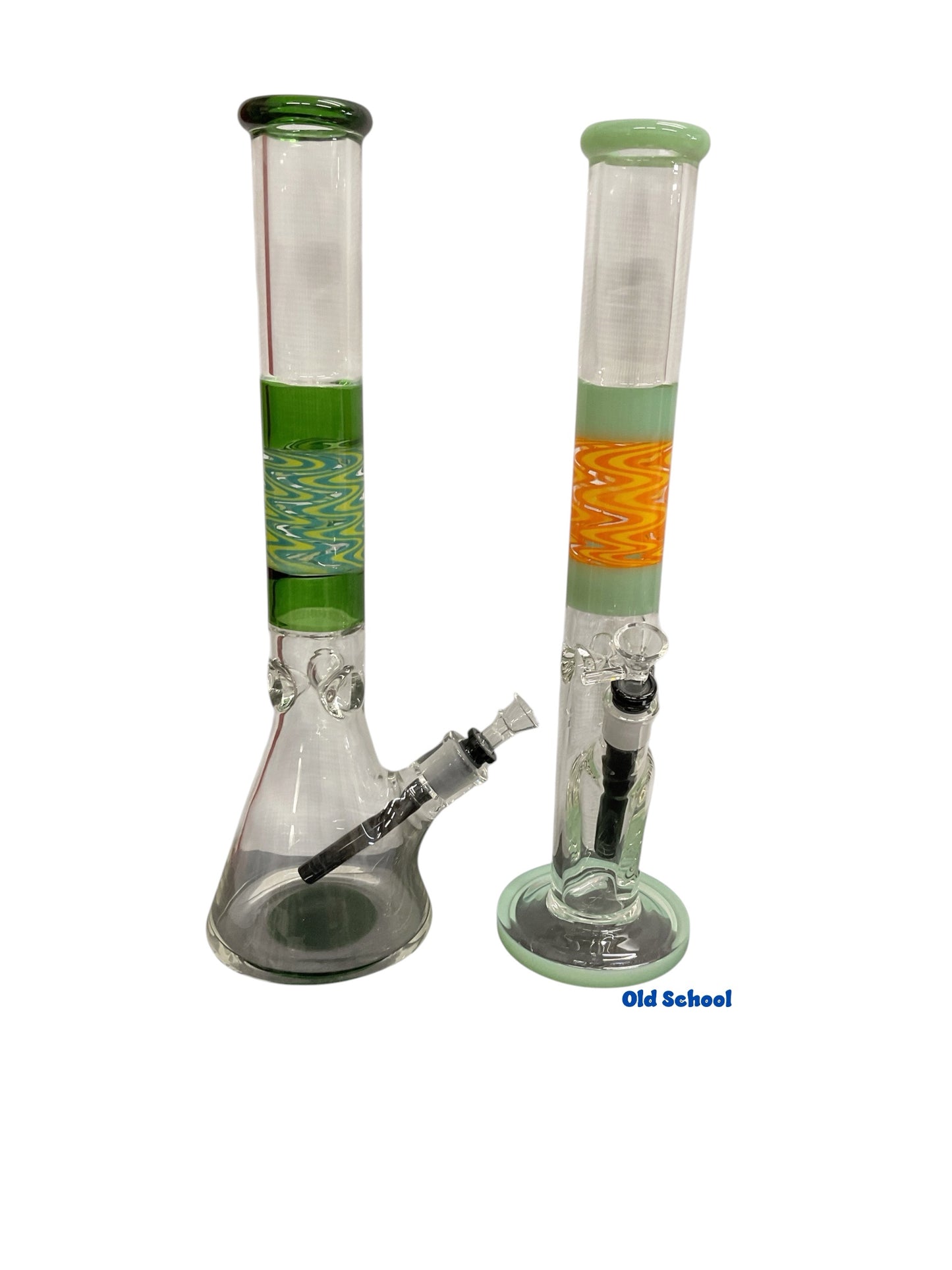 17” wig wag design beaker & straight waterpipe