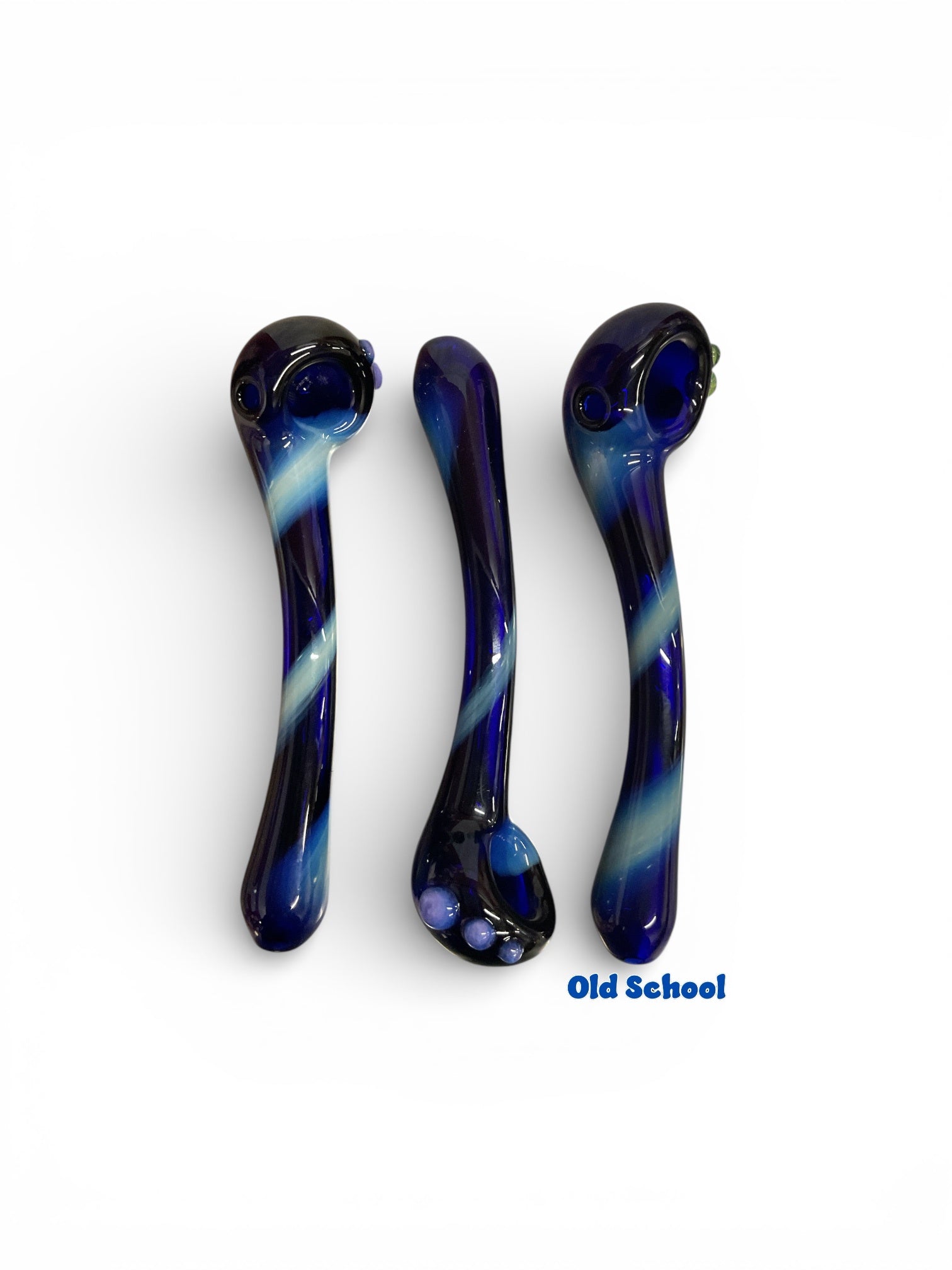 HB 6.5” Colbalt & Slime Sherlockish hand pipe