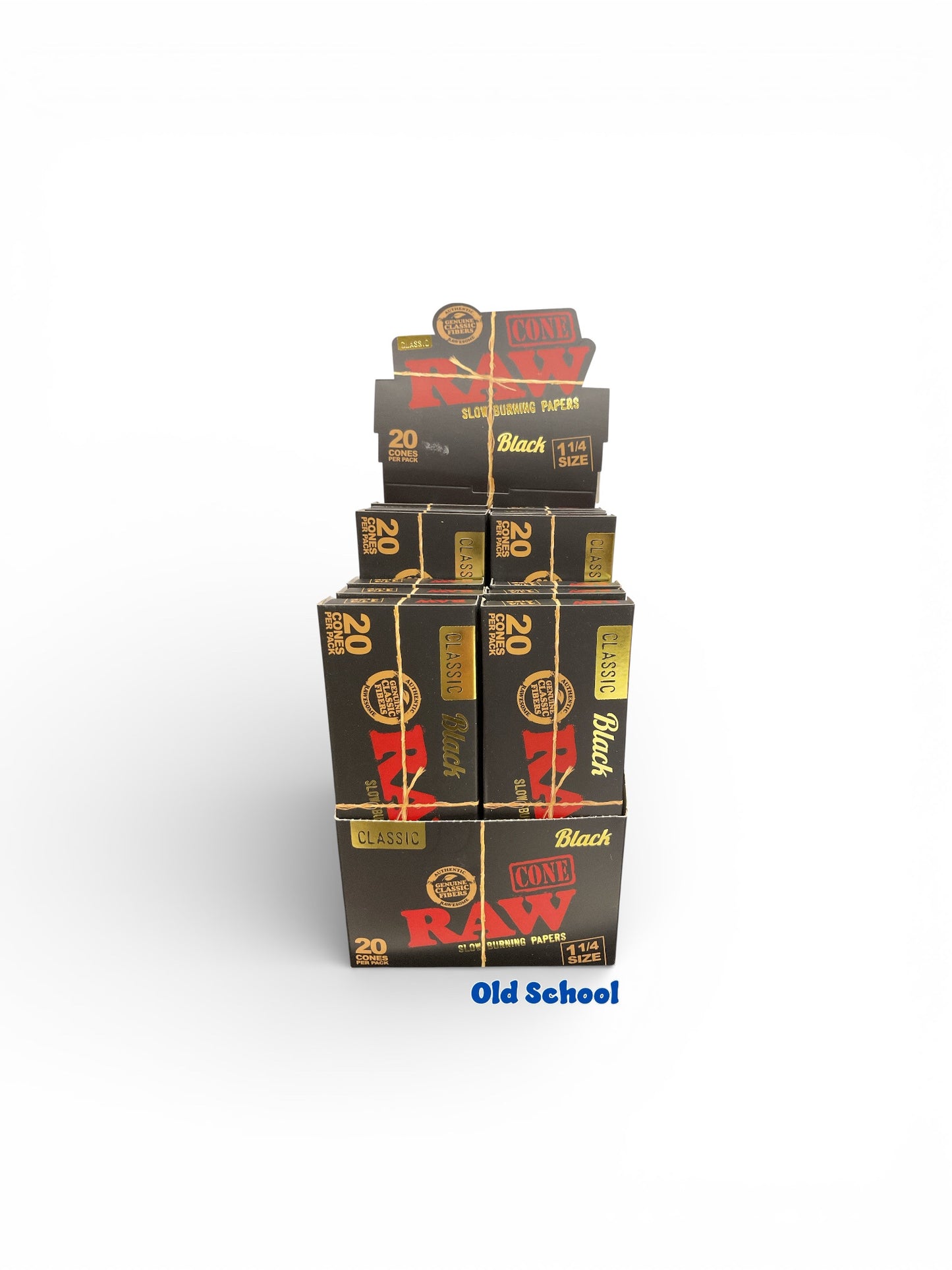 Raw Black Classic 1 1/4 20pk Cones
