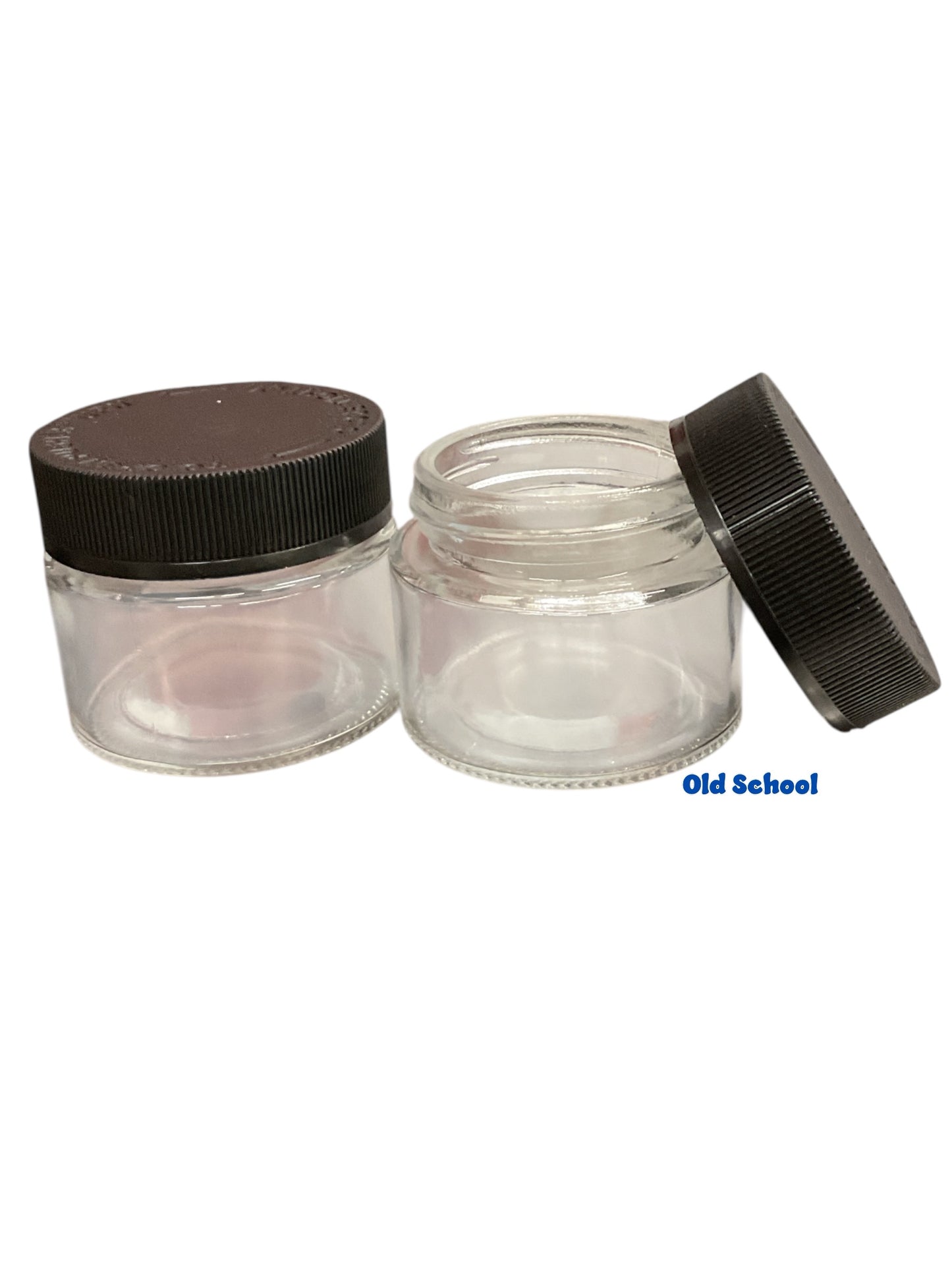 60ml Clear Glass Child Resistant Jar Black Cap