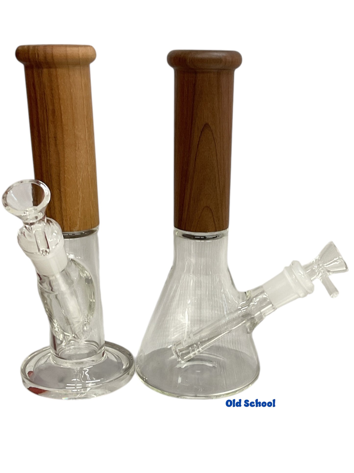 8.5” Beaker & Straight Tubes Glass & Wooden
