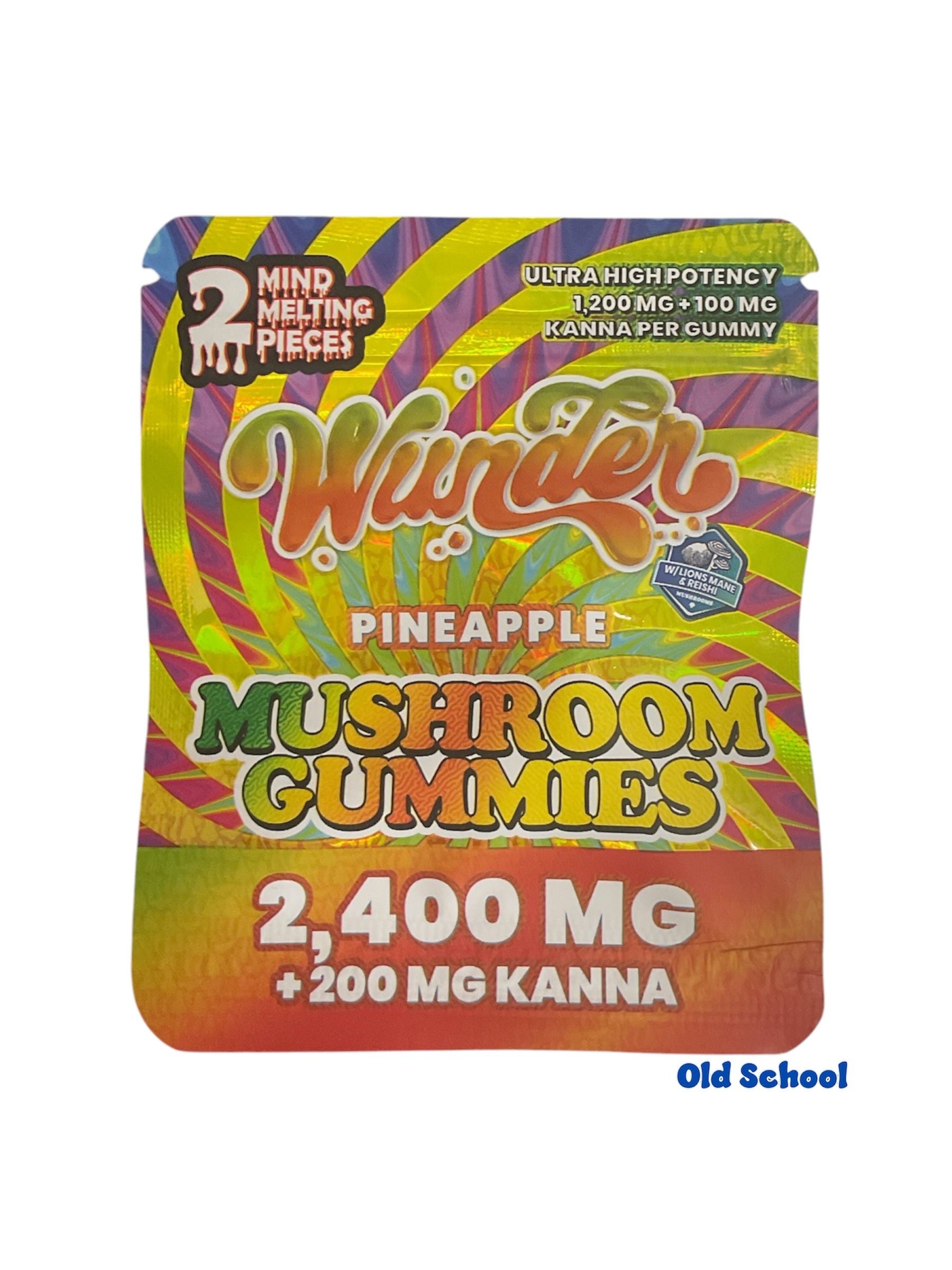 Wunder 2ct pk Pineapple w/ Kanna  Ultra High Potency Mushroom Gummies